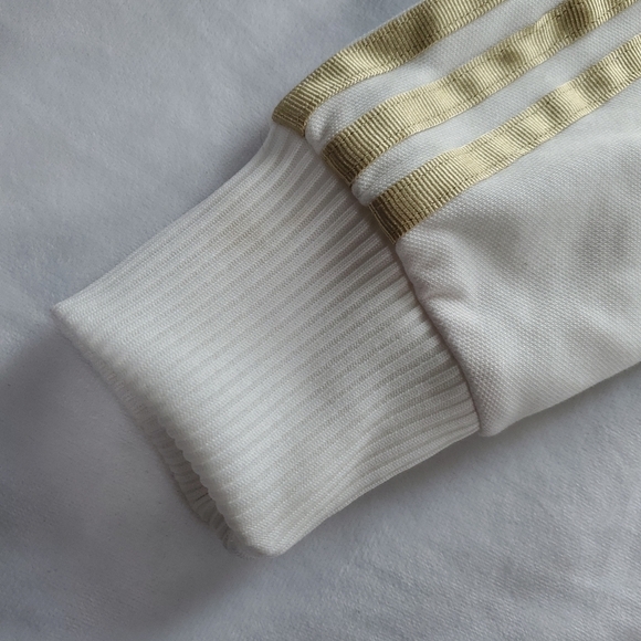 Adidas Superstar 50th Anniversary White With Gold Stripes Zip Up Jacket - Picture 4 of 15